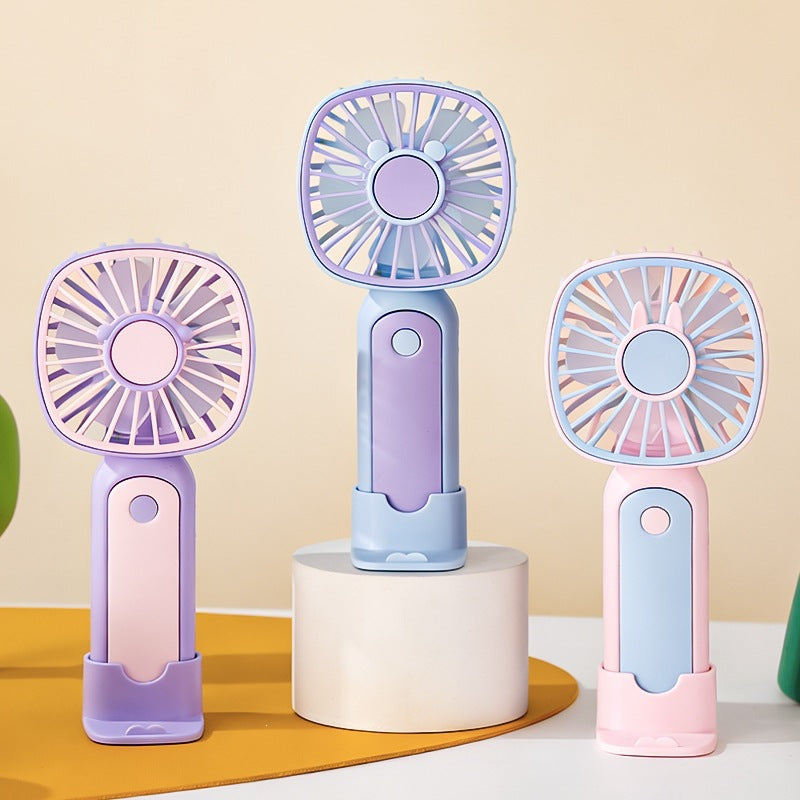 Women's Portable Hand Fan with Flexible Tilt Angle Bowlift