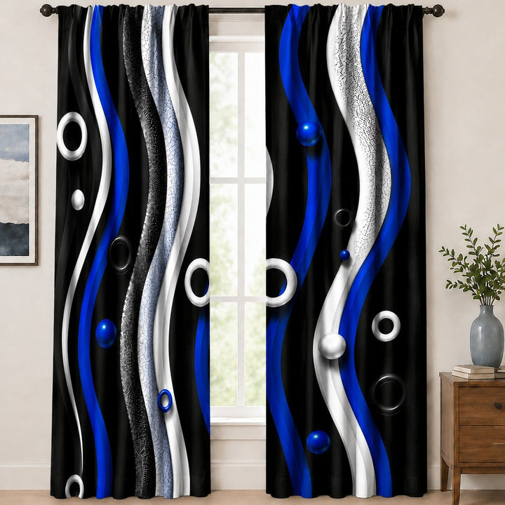 Abstract Patterned Window Curtains
