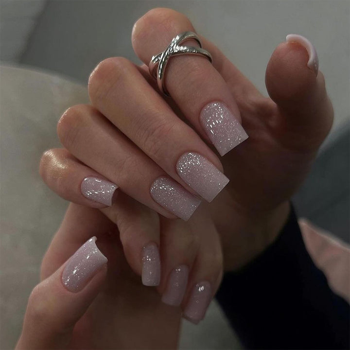 Artistic Nail Extensions with Glittering Finish Bowlift