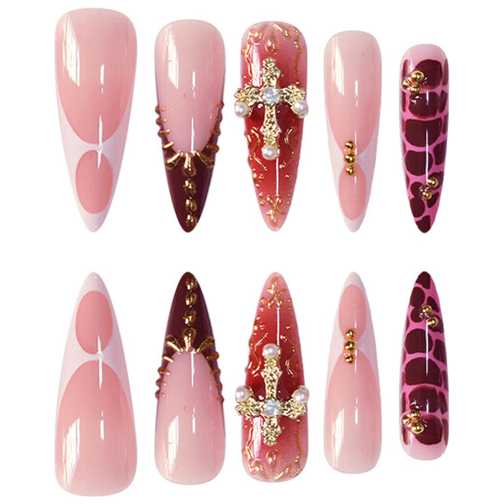 Glamorous Decorative Stiletto Press-On Nail Set Bowlift