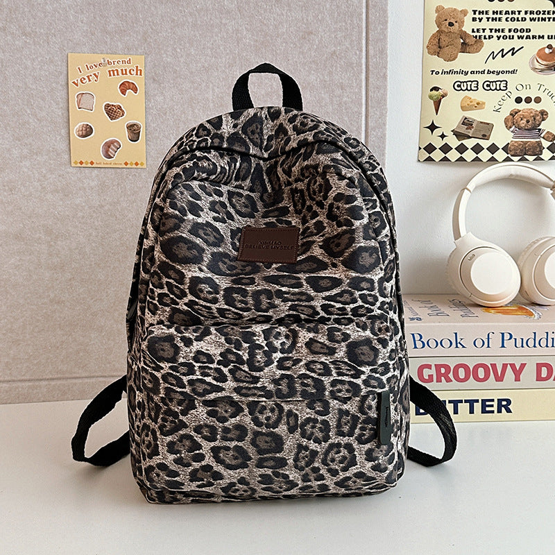 Animal-Print Casual Backpack