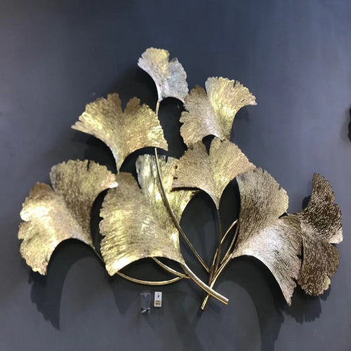 Decorative Ginkgo Leaf Wall Art Sculpture Bowlift