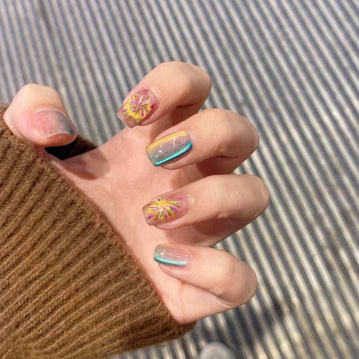 Ombre Press-On Nails with Glossy Finish Bowlift