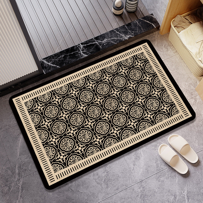 Elegant Geometric Pattern Bath Mat Bowlift