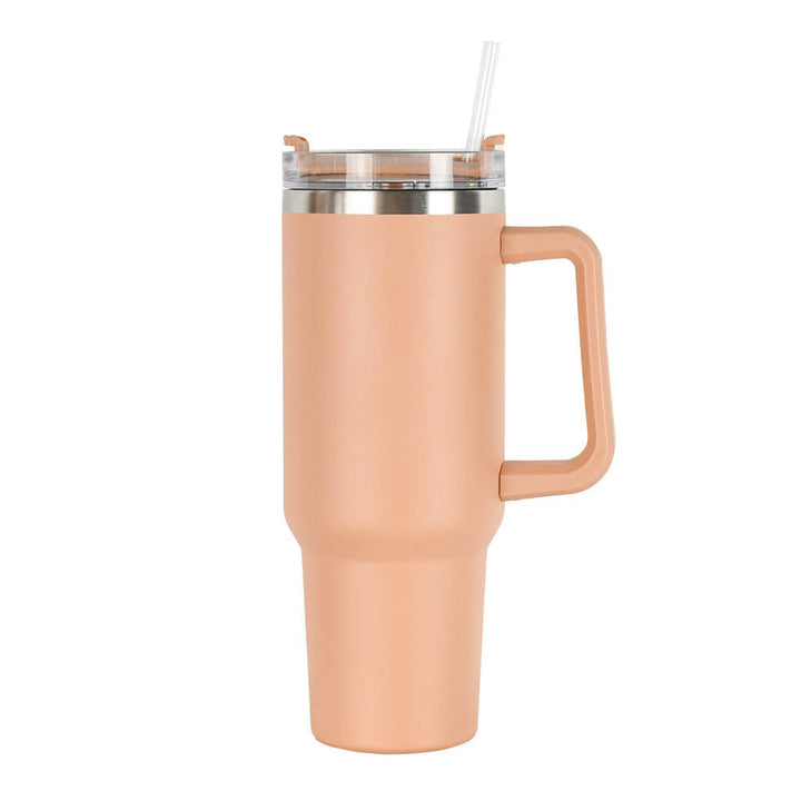 Women High-Quality Thermo Mug with Practical Carrying Handle and Integrated Straw Bowlift