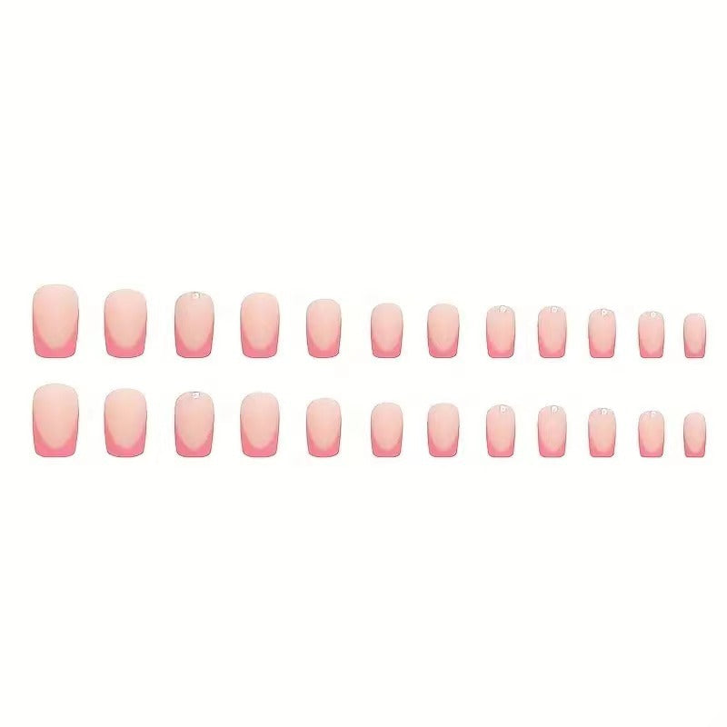 Nail set with elegant French design and glitter accents Bowlift