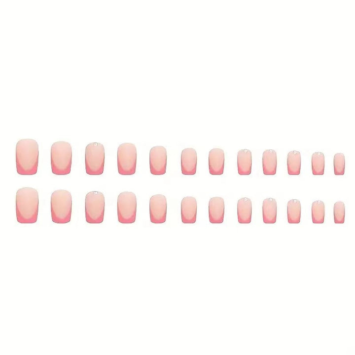 Nail set with elegant French design and glitter accents Bowlift
