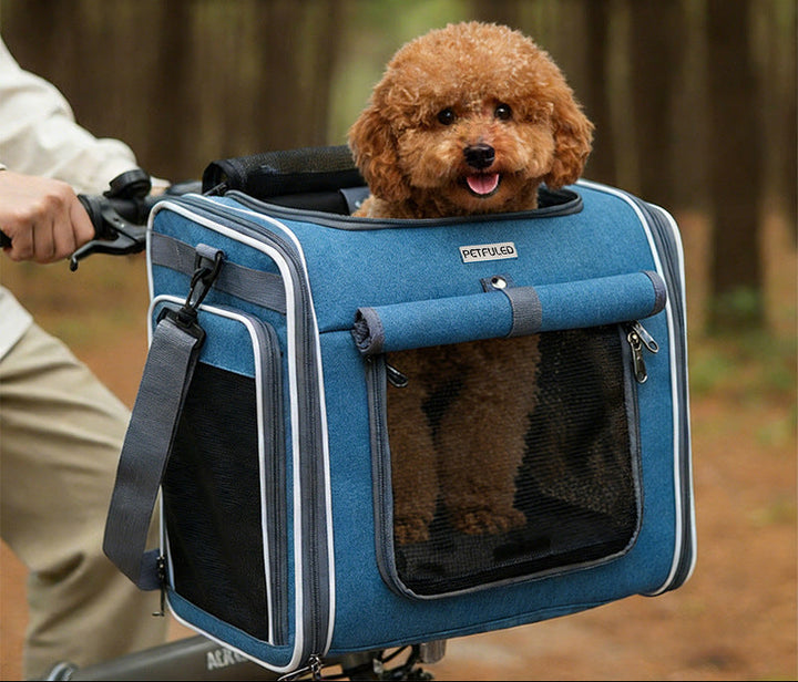 ventilated bike front pet carrier backpack with reinforced frame Bowlift