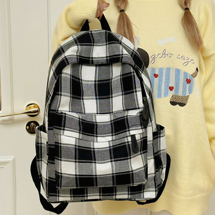 Plaid Patterned Casual Backpack Bowlift