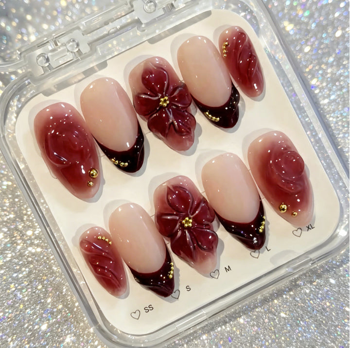 Creative Floral Design Press-On Nails Bowlift