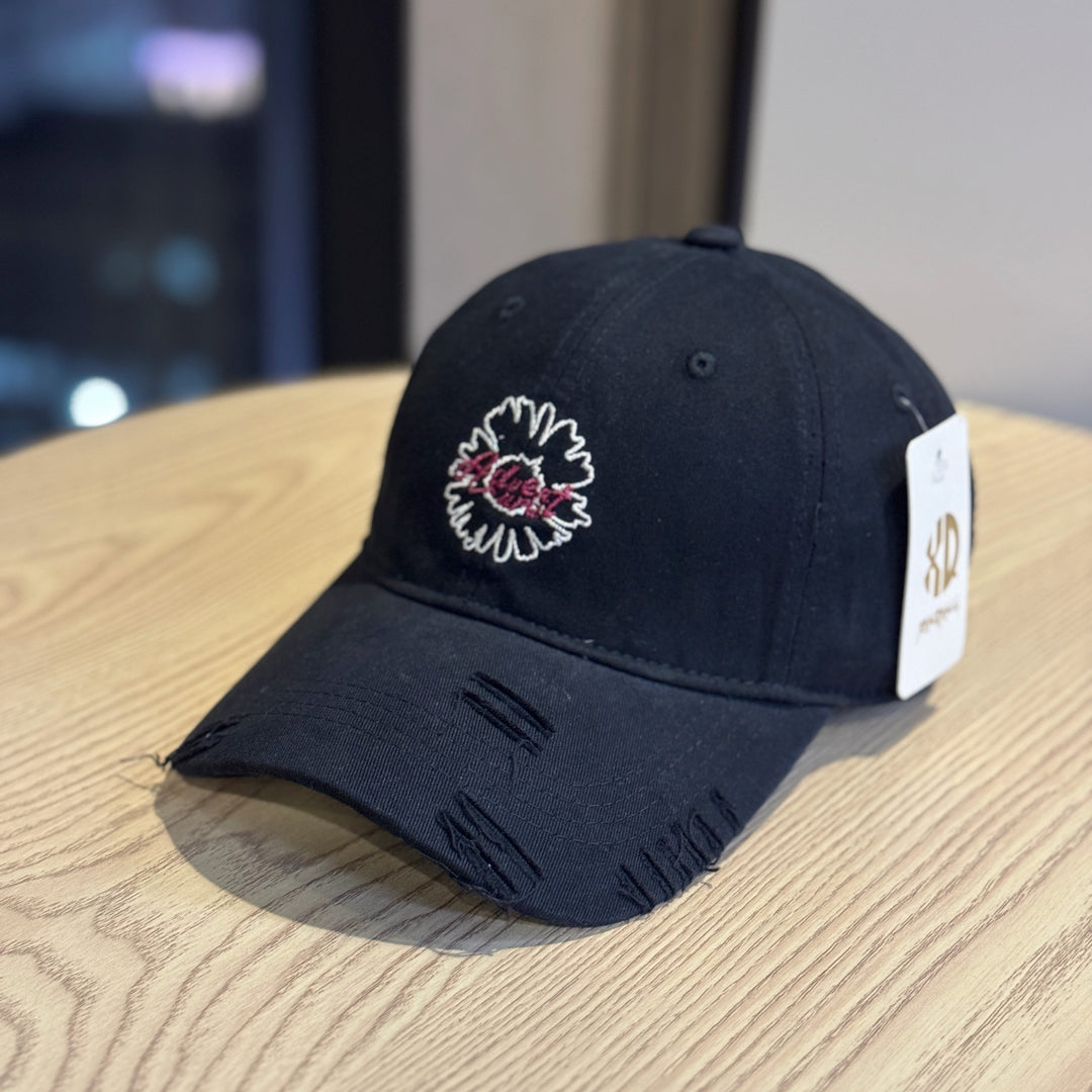 Unisex Embroidered Flower Design Baseball Cap Bowlift