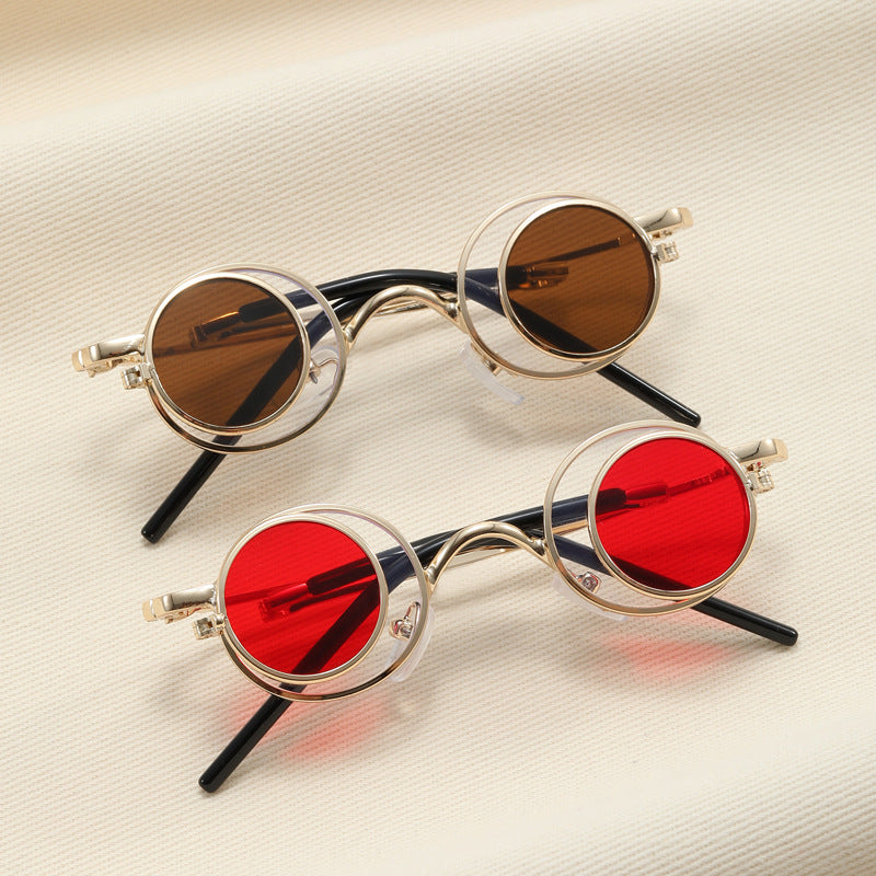 Women's Fashion Round Sunglasses with Elegant Metal Frame Bowlift