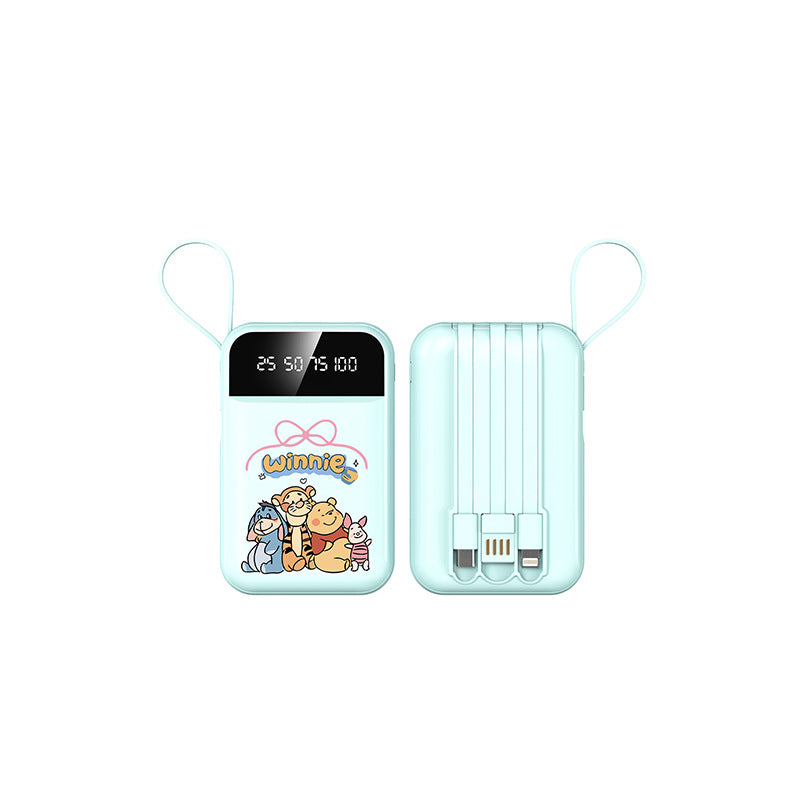 Portable power bank with LED display and integrated cable by Bowlift