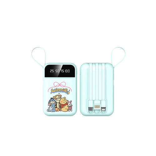 Portable power bank with LED display and integrated cable by Bowlift