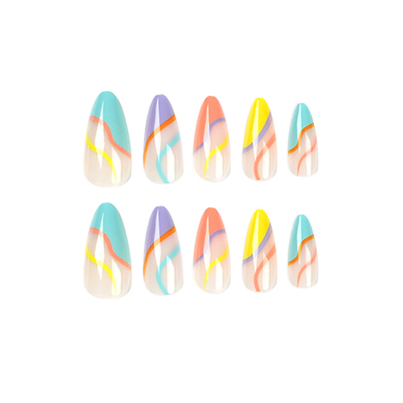 Artificial nail extensions with stylish gradient colors and modern designs Bowlift