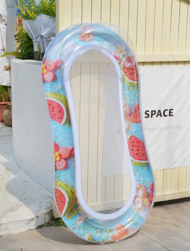 Women Inflatable Swimming Ring with Watermelon Design Bowlift