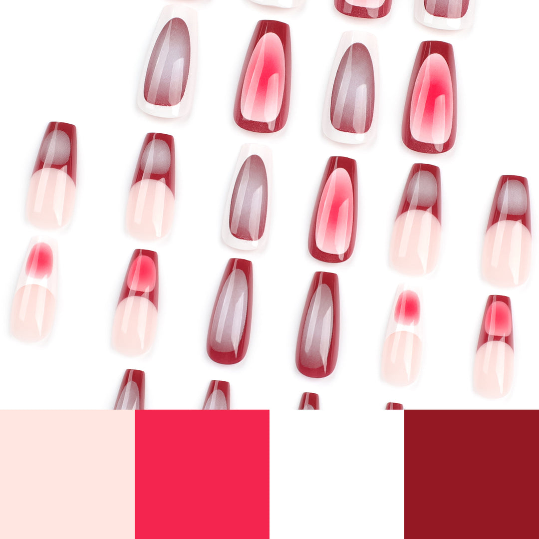 Artificial nail art with modern gradient and decorative accents Bowlift