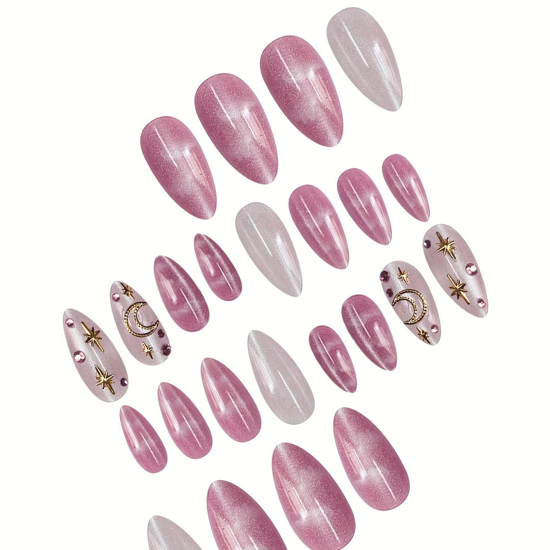 Celestial-Themed Decorative Press-On Nails Bowlift