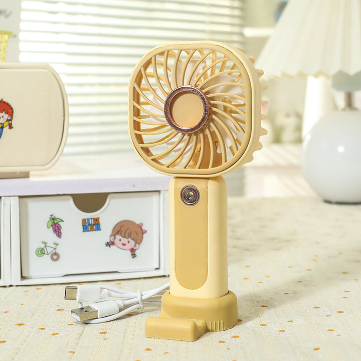 Women's portable mini hand fan with USB charging function and flexibly adjustable tilt angle Bowlift