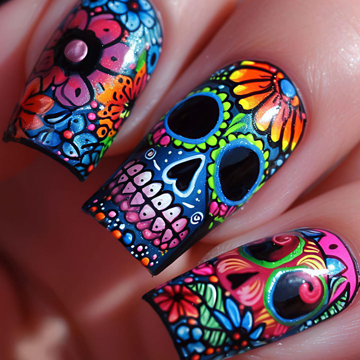 Decorative Skull Design Nail Art Bowlift