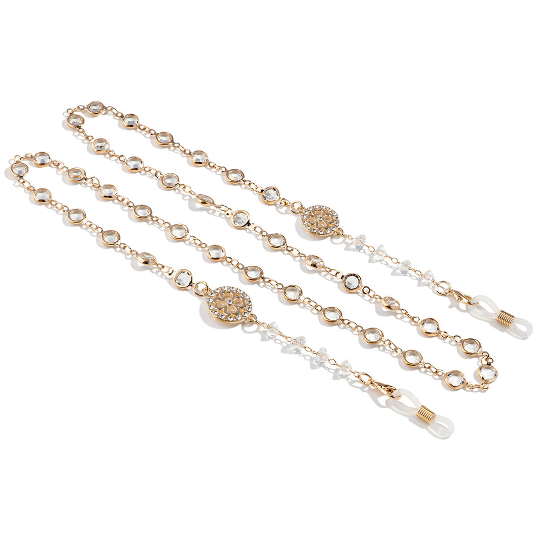 Glamorous Crystal-Embellished Eyewear Chain Bowlift