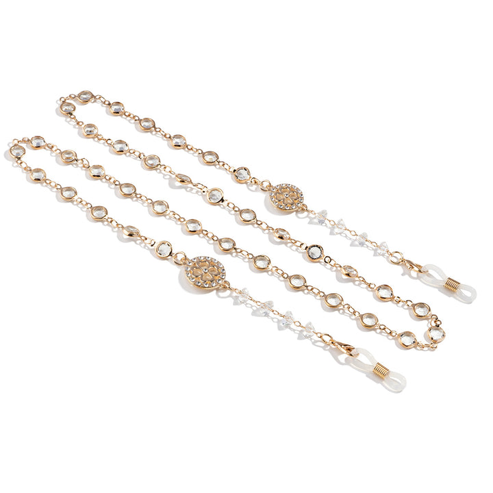 Glamorous Crystal-Embellished Eyewear Chain Bowlift