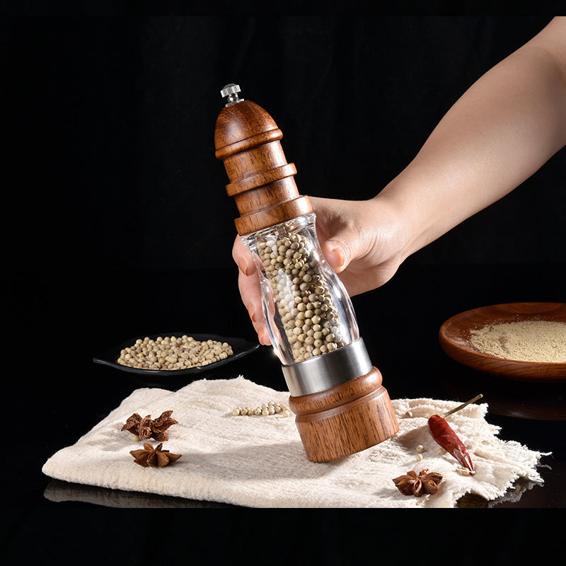 High-quality wood and glass pepper mill Bowlift