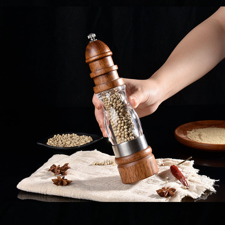 High-quality wood and glass pepper mill Bowlift
