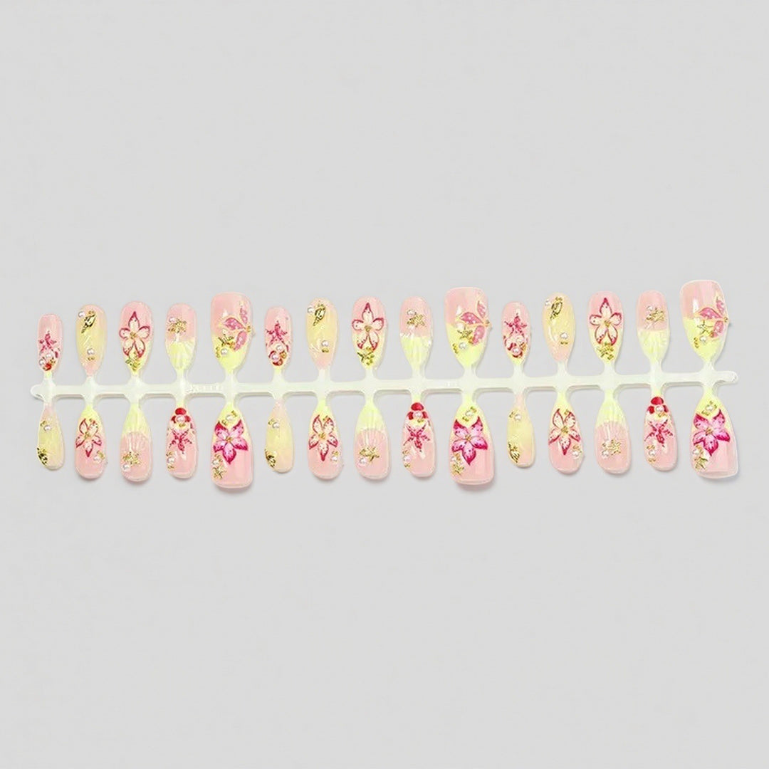 Floral Design Luxury Press-On Nails Bowlift