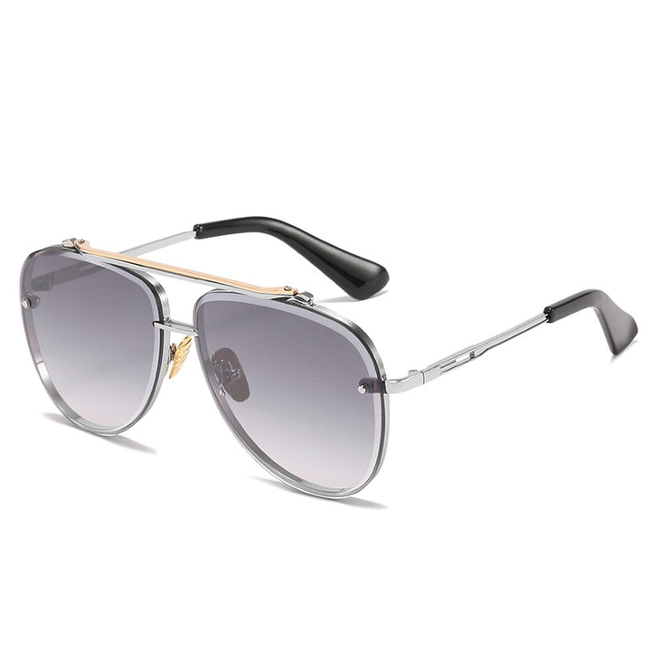 Women's Oversized Pilot Sunglasses with Adjustable Nose Pads and High-Quality Metal Frame Bowlift