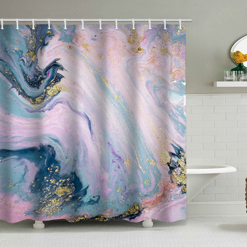 Artistic Marble Design Shower Curtain Bowlift