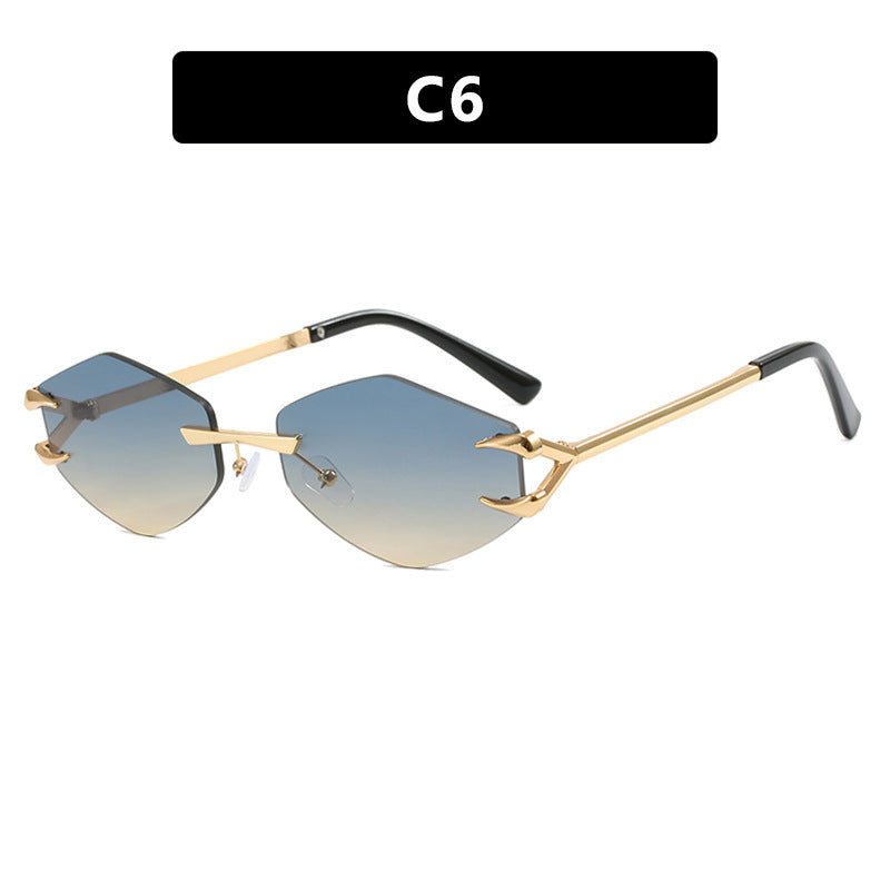 Women's geometric designer sunglasses with outstanding metal frame Bowlift