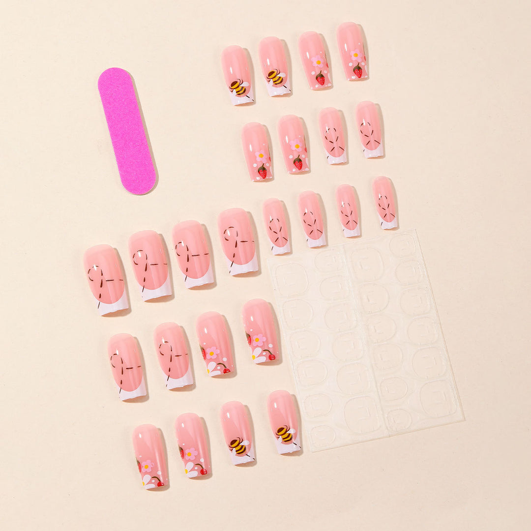 Floral Themed Acrylic Nail Art Extensions Bowlift