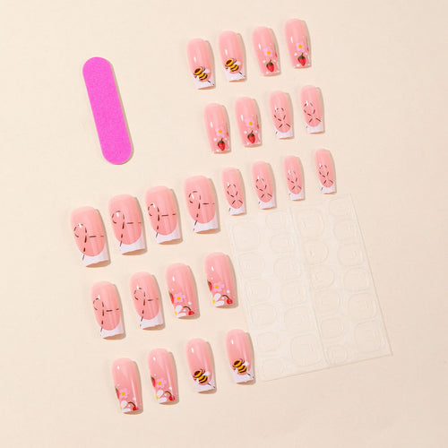 Floral Themed Acrylic Nail Art Extensions Bowlift