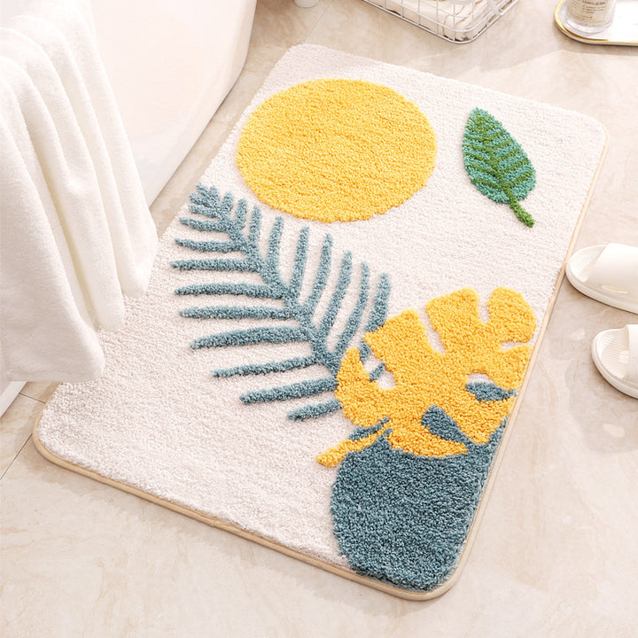 Abstract Leaf Pattern Bath Mat Bowlift