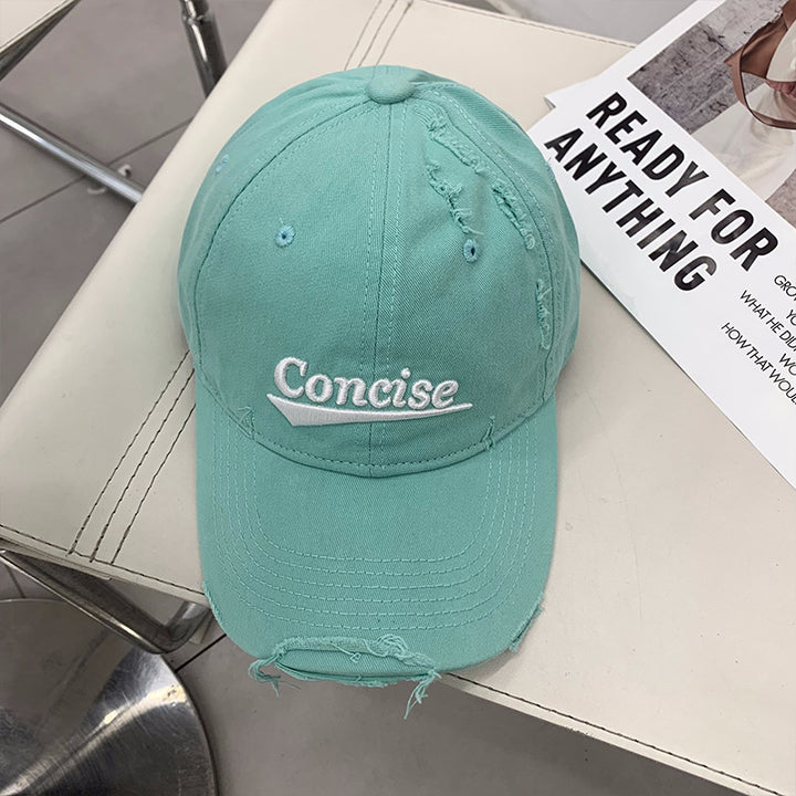 Women's Distressed Casual Cotton Cap Bowlift