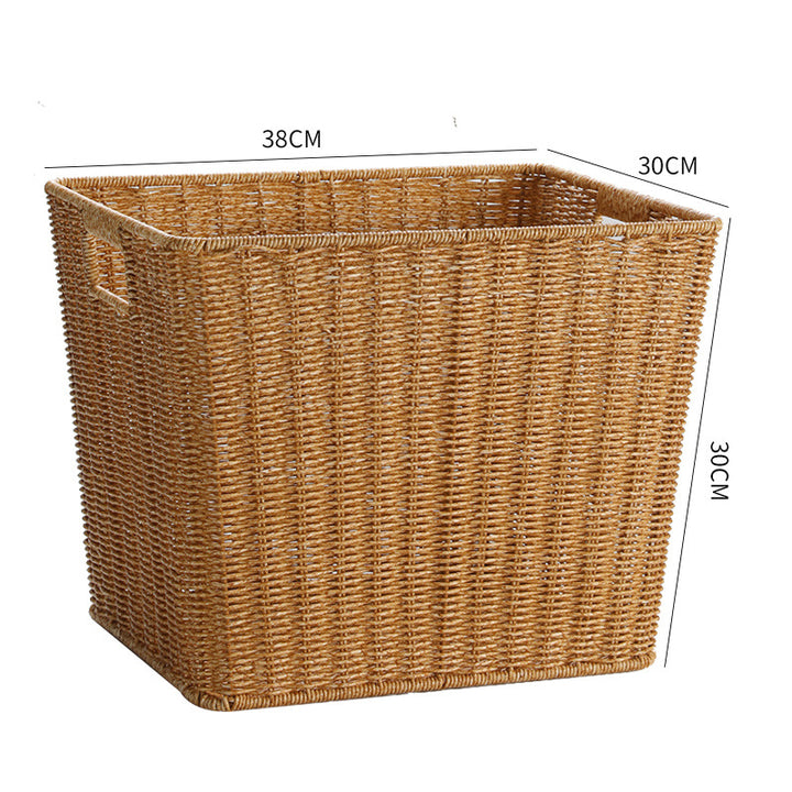 Rectangular Woven Storage Bin with Ergonomic Handles Bowlift