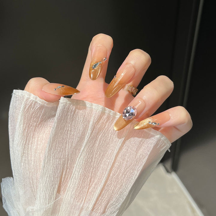 Crystal-Embellished Press-On Nail Extensions Bowlift