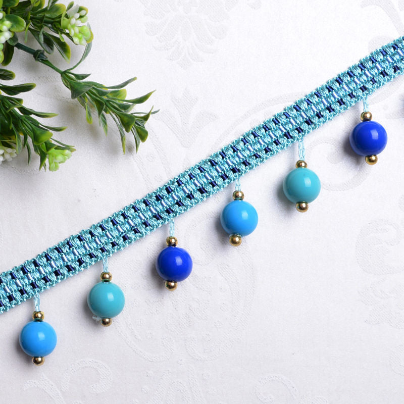 Decorative lace trim with colorful pendants Bowlift