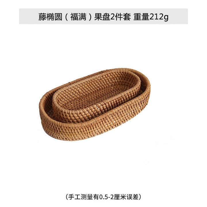 Women's oval decorative basket made of woven natural material Bowlift