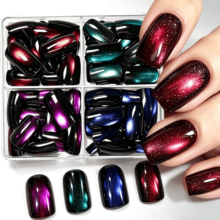Gradient Glitter Press-On Nail Set Bowlift