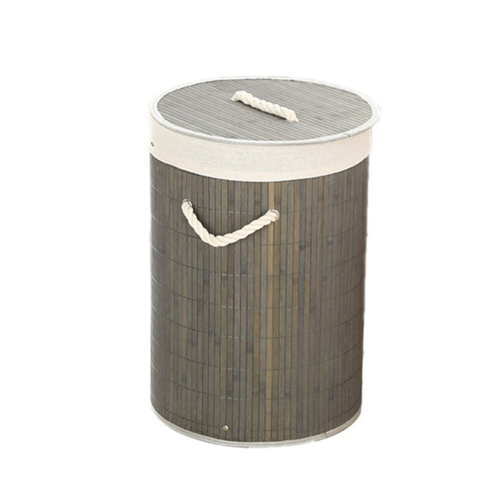 Elegant Laundry Basket Made of Bamboo with Practical Lid Bowlift