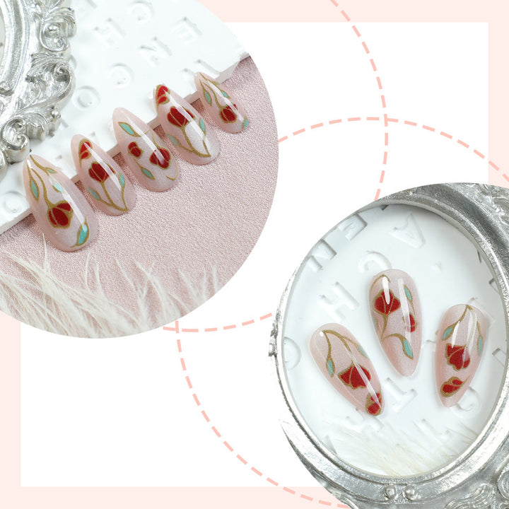 Floral Design Press-On Nails Bowlift