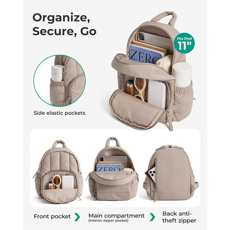 Compact backpack with padded back Bowlift