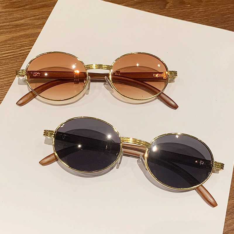 Women's Vintage-Style Sunglasses with Wooden Inner Frame Bowlift