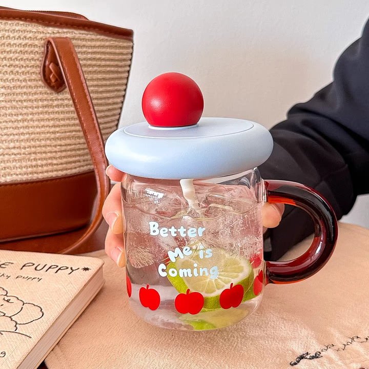 Ladies drinking glass with silicone lid Bowlift
