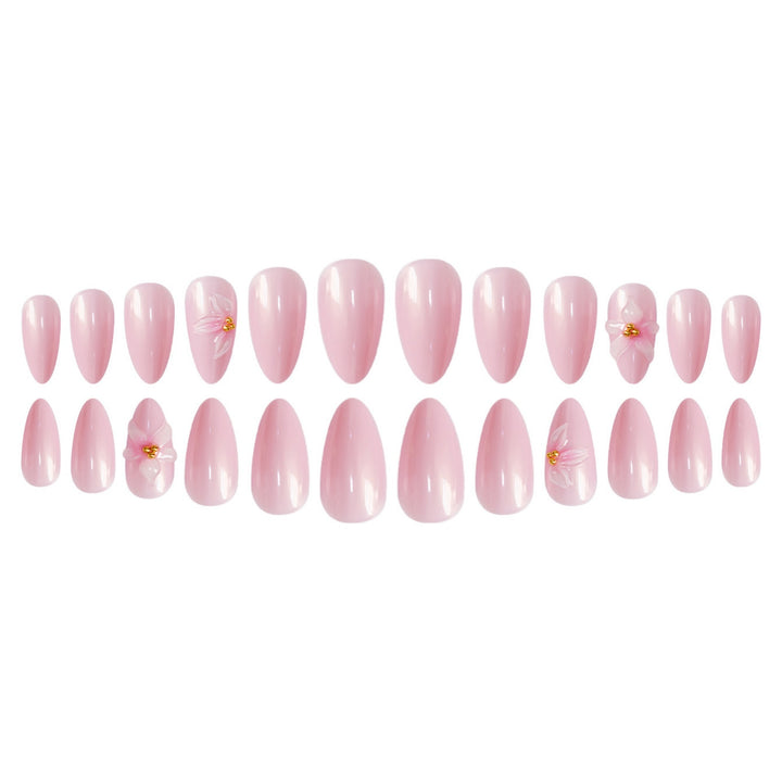 Elegant Floral Pointed Nail Art Extensions Bowlift