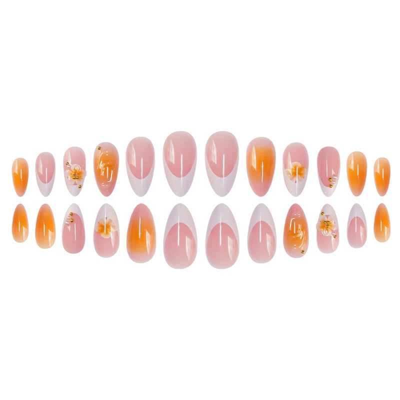 Decorative Floral Acrylic Nail Set Bowlift