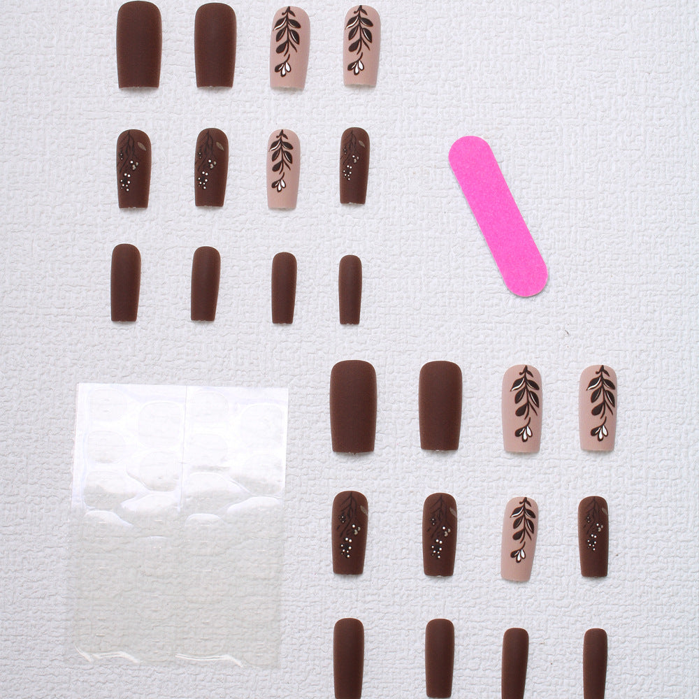 Elegant Floral Matte Press-On Nails Bowlift