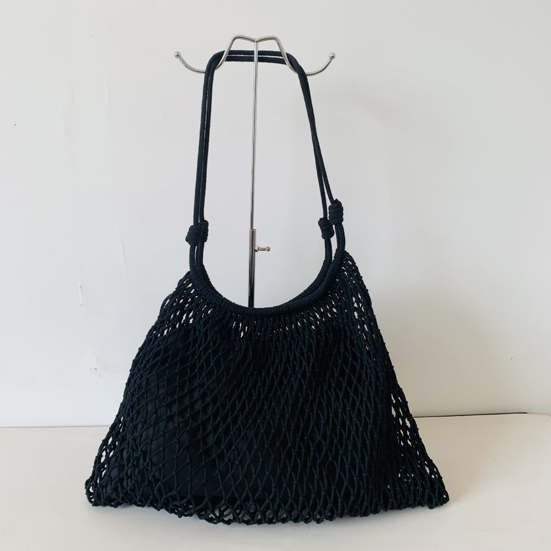 Mesh Beach Tote with Adjustable Drawstring Bowlift